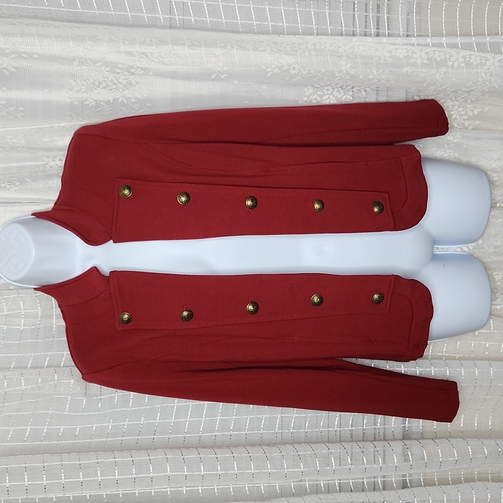 Military Band Jacket Tommy Hilfiger Red W/ Brass Buttons SzS